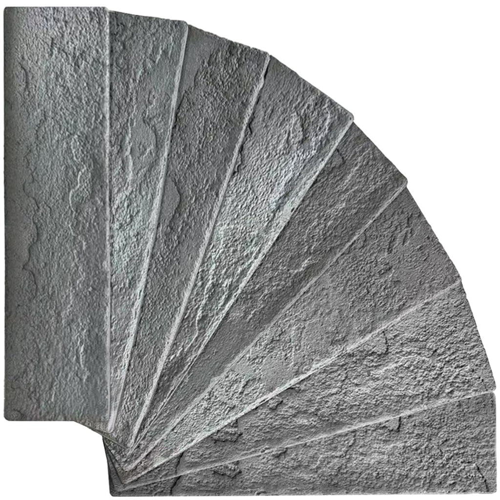 100 Whitewash Grey Faux Brick Wall Tiles, 3D Thin Brick Veneers, Fireplace and Fence Wall Panels (14.2 sq ft)