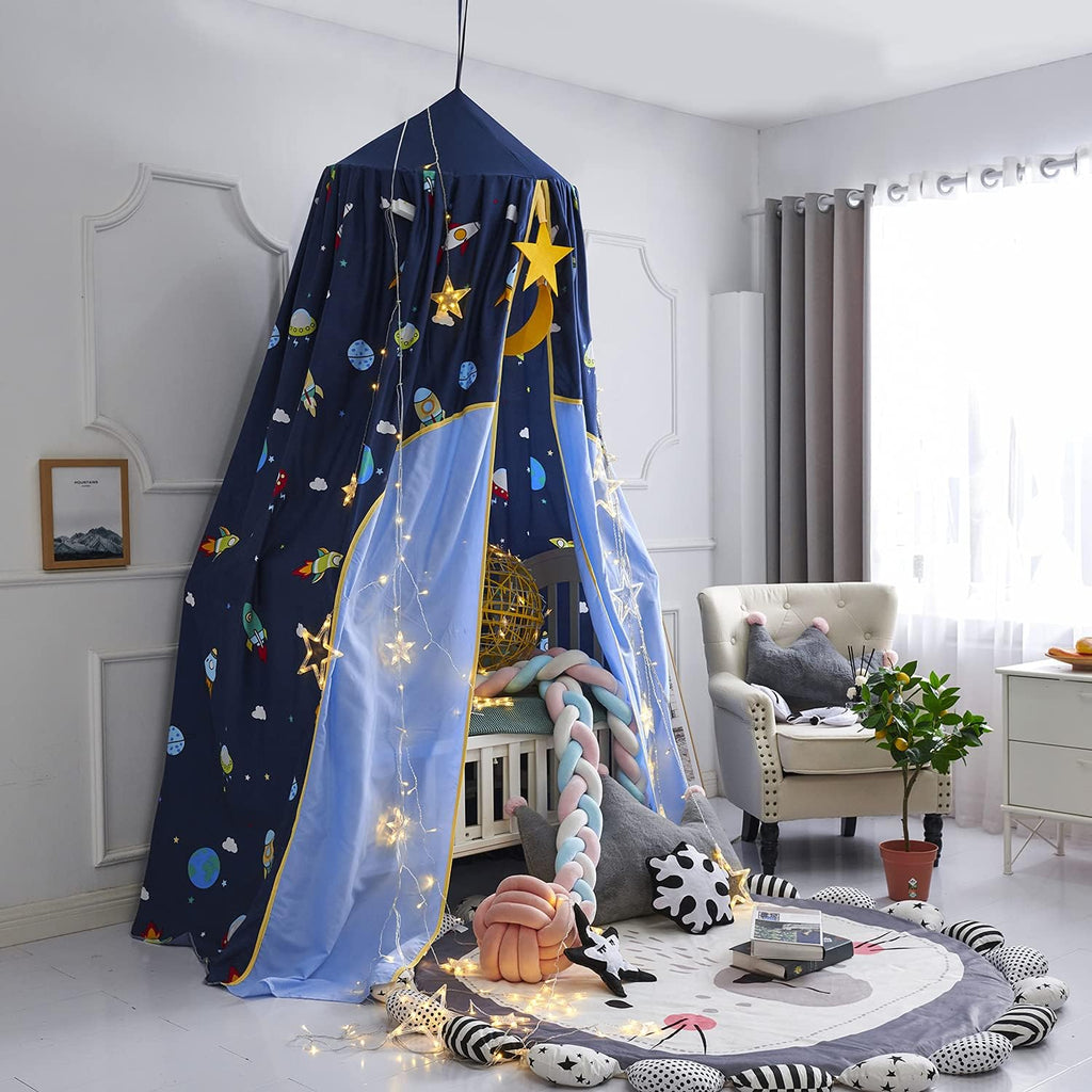 Galaxy Bed Canopy Play Tent Mosquito Net,Lovely Castle Hanging House Decoration Reading Nook for Girls Boys
