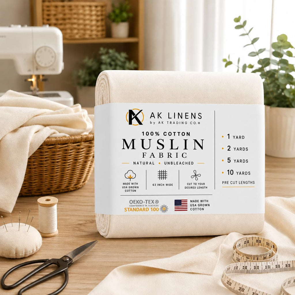 Muslin Fabric/Textile Unbleached - Draping Fabric - Natural 10 Yards Medium Weight - 100% Cotton (63in. Wide)