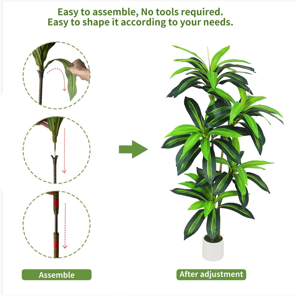 Dracaena Tree 5FT - Faux Indoor Tree with Pot