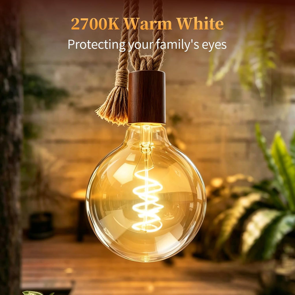 6W G125 Large LED Globe Light Bulb,Dimmable Edison Round LED Bulb
