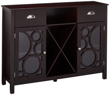 Jamestown Wood Buffet Server Storage Sideboard Wine Cabinet, Cherry