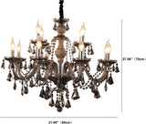 Modern Crystal Chandelier Lighting 12-Light, Smoky Gray Luxury Chandelier Ceiling Light Fixtures Hanging Crystal Light for Dining Room Living Room Bedroom(12 Lights) A110-B0C6185WHG