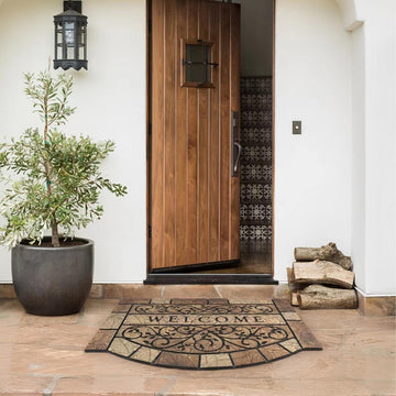 Durable Welcome Door Mats, 24"x36" Heavy-Duty Large Welcome Mat for Front Door with Non-Slip Rubber Backing, Door