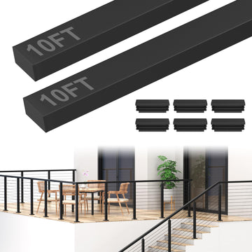 2Pack 10FT Stainless Steel Black Cable Railing Handrail