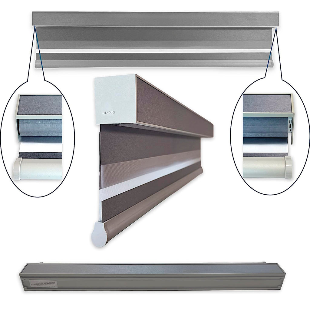 Motorized Zebra Roller Shade Blinds, Custom Size