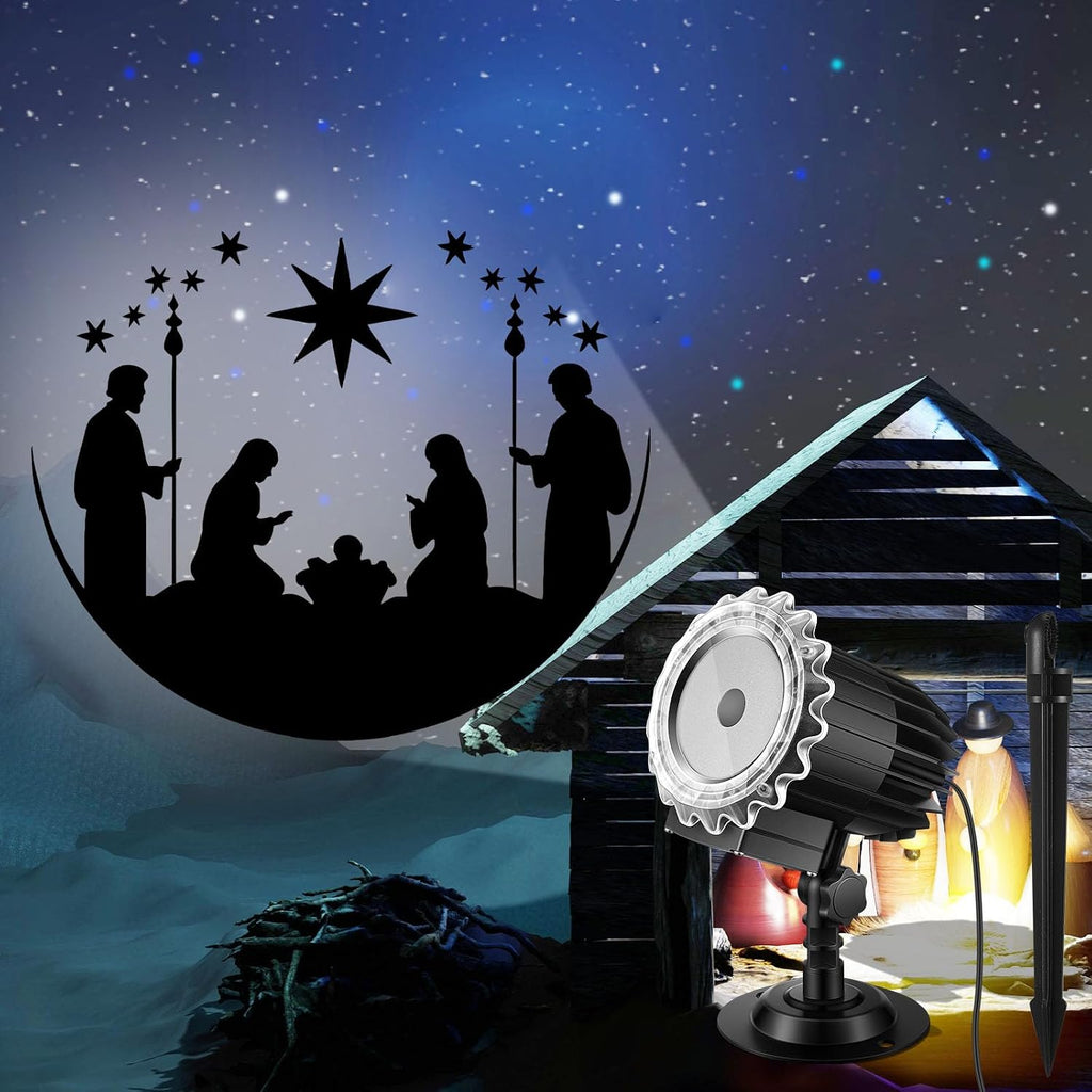 Christmas Nativity Projector Light Outdoor Rotating LED Flood Light