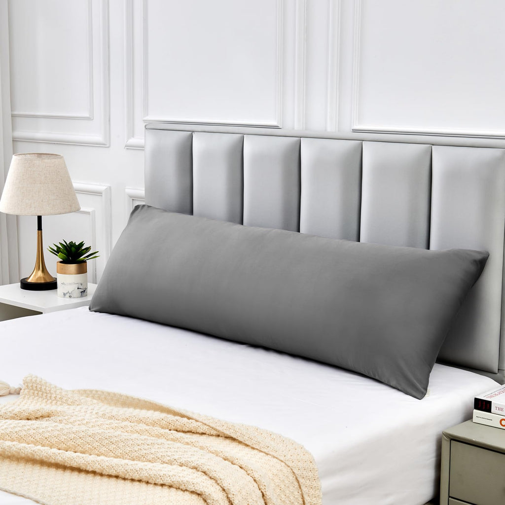 100% Cotton Body Pillow Case, 20x60 Body Long Pillow Pillowcases Sateen Weave, 600 Thread Count Hotel Luxury Soft and