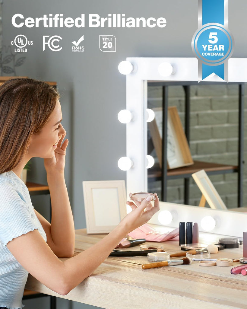 G25 LED Light Bulbs, Globe Vanity Lights for Bathroom High Output, 1000 LM, 11W (100W Equivalent), 5000K Daylight