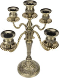 Gold Candle Holders,Metal Candelabra,5 Arms Wedding Event Candle Stand,Holiday Decorative Accessories Vintage Modern