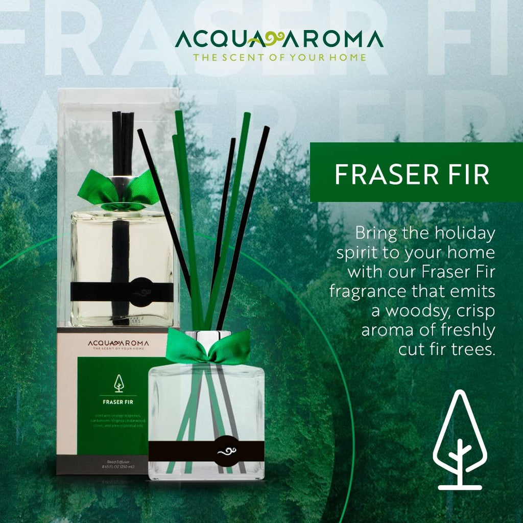 Fraser Fir Reed Oil Diffuser 8.45 FL OZ (250ml) Contain Essential Oils. Christmas Scent Handcrafted