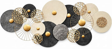 55x24in Large Metal Wall Art Decor,3D Disc Design