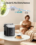 Nugget Ice Maker Countertop with Handle, Ready in 6 Mins, 38lbs/Day, Removable Top Cover, Self-Cleaning, Portable