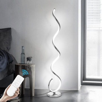 Spiral LED Floor Lamp, 40W Modern Floor Lamps with Remote Control, 3 Colors Stepless Dimmable Floor Standing Lamp