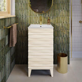 18-Inch Freestanding Bathroom Vanity with Sink Top – White Oak Finish, Compact Storage Cabinet