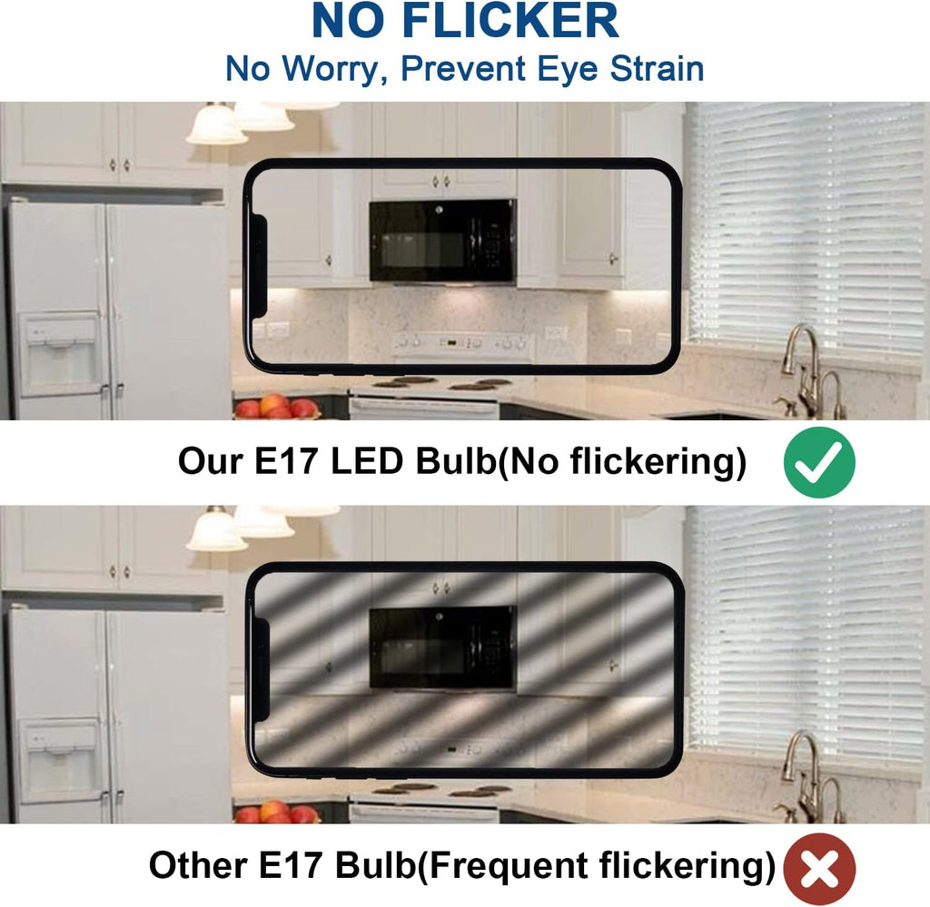 LED Microwave Light Bulb, E17 LED Bulb Dimmable, 40W Incandescent Replacement, Natural White 4000K, T7 Appliance Bulb