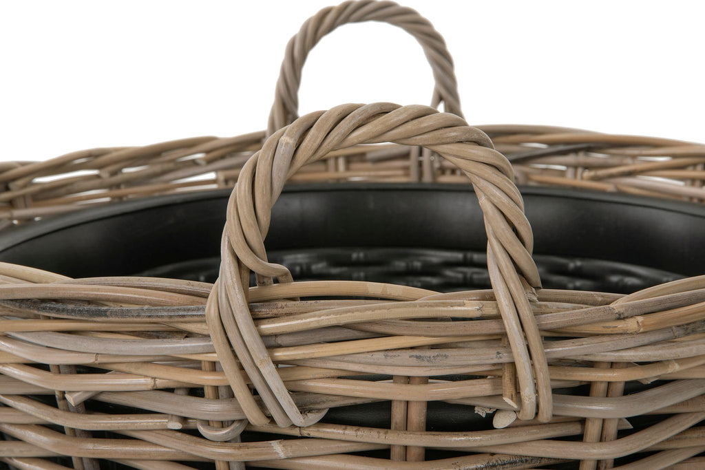 Rattan Kobo Planter Basket with Ear Handles, Large, 11 Gallon