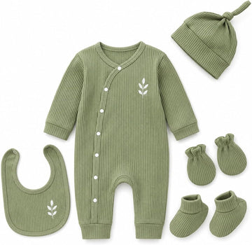 Baby Boy Piece Ribbed Romper Set