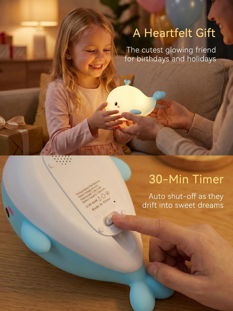 Whale Night Light for Kids, Level Baby Light