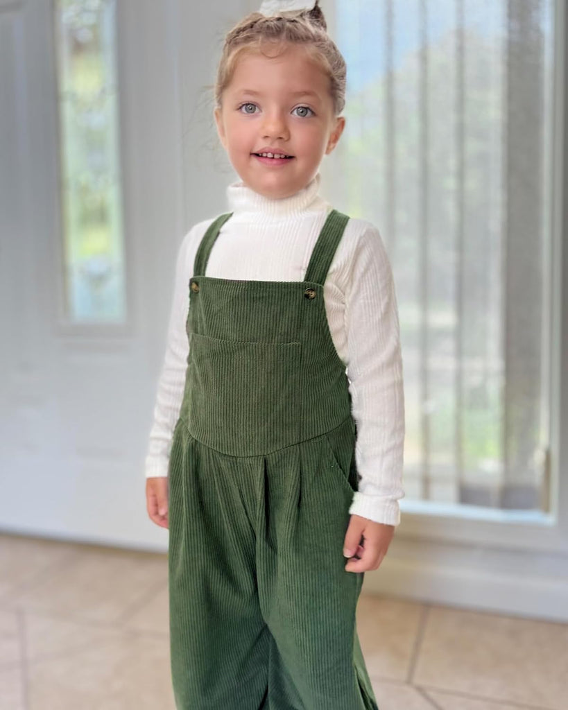 Toddler Girl Corduroy Overall Jumpsuit 2 Pieces Outfits 2-7 Years