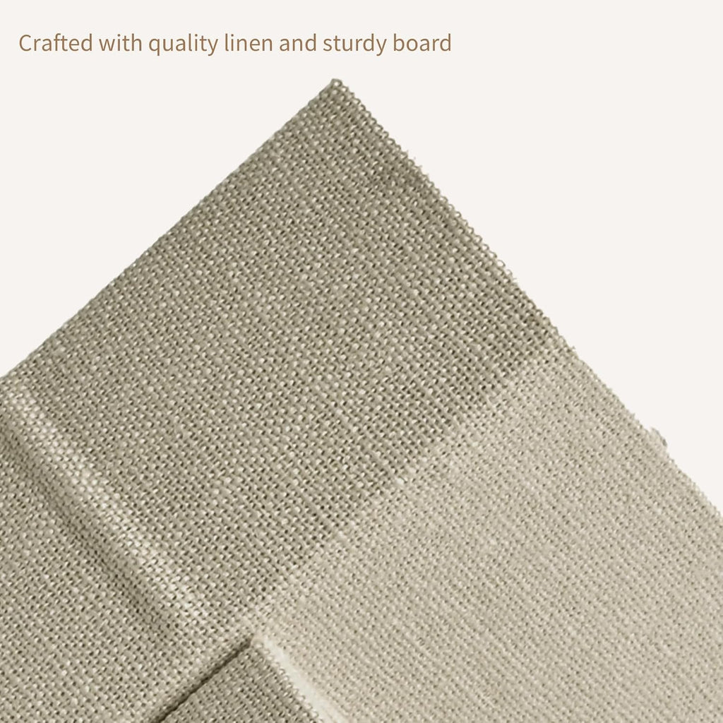 Decorative Book Boxes Set of 3 - Modern Faux Linen & Wood Hidden Storage for Coffee Table - Stackable Fake Books for