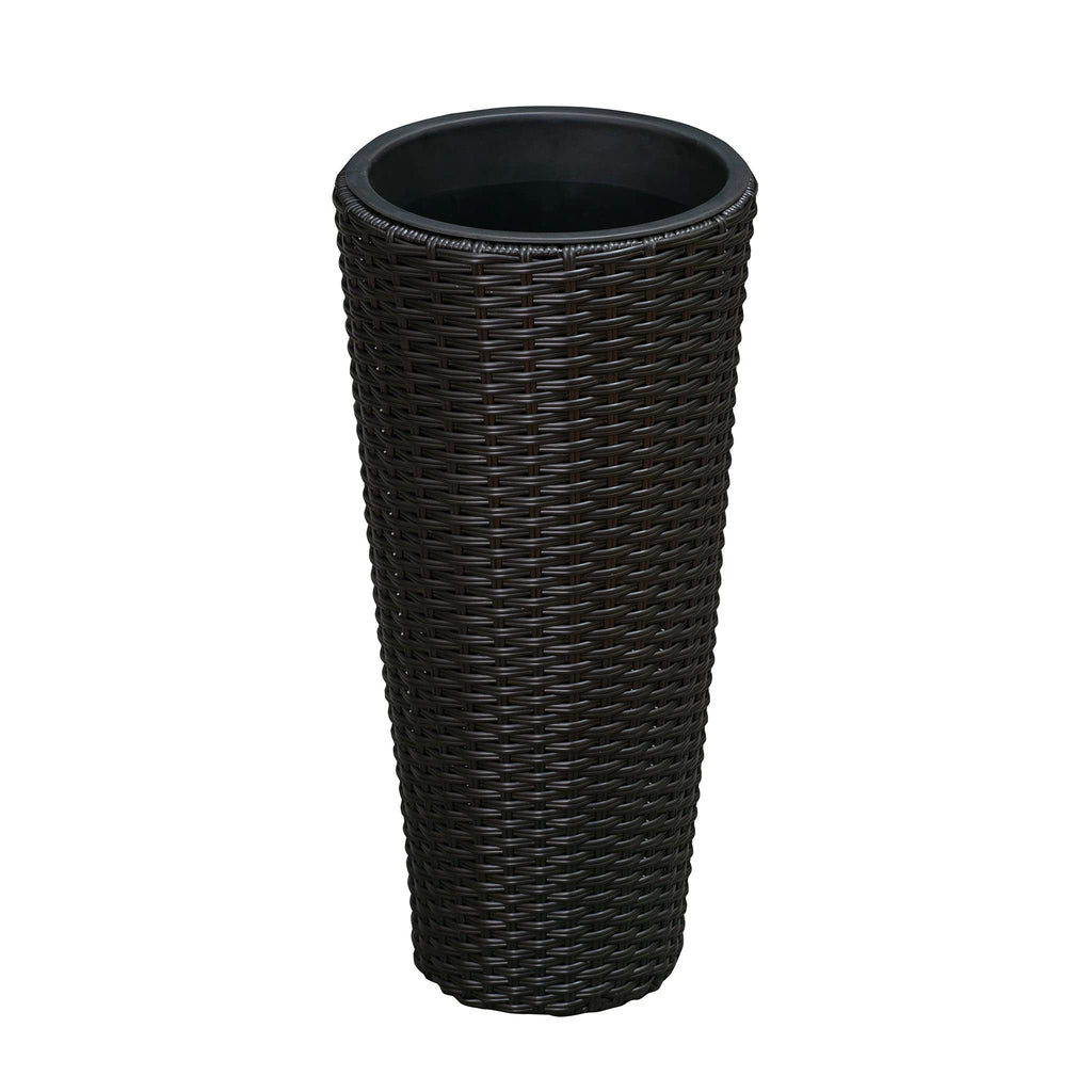 Noah Round Wicker Planter Tall Planter Decor Box for Adaptable Outdoor Furnishings All Weather Versatile Perfect