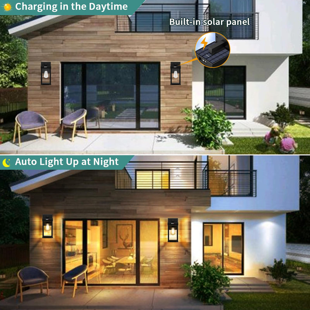 Solar Wall Lights Outdoor with Motion Sensor, 3 Modes, Dusk to Dawn