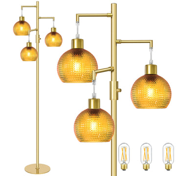 Modern Floor Lamp, Mid Century Standing Tree Lamps Dimmable