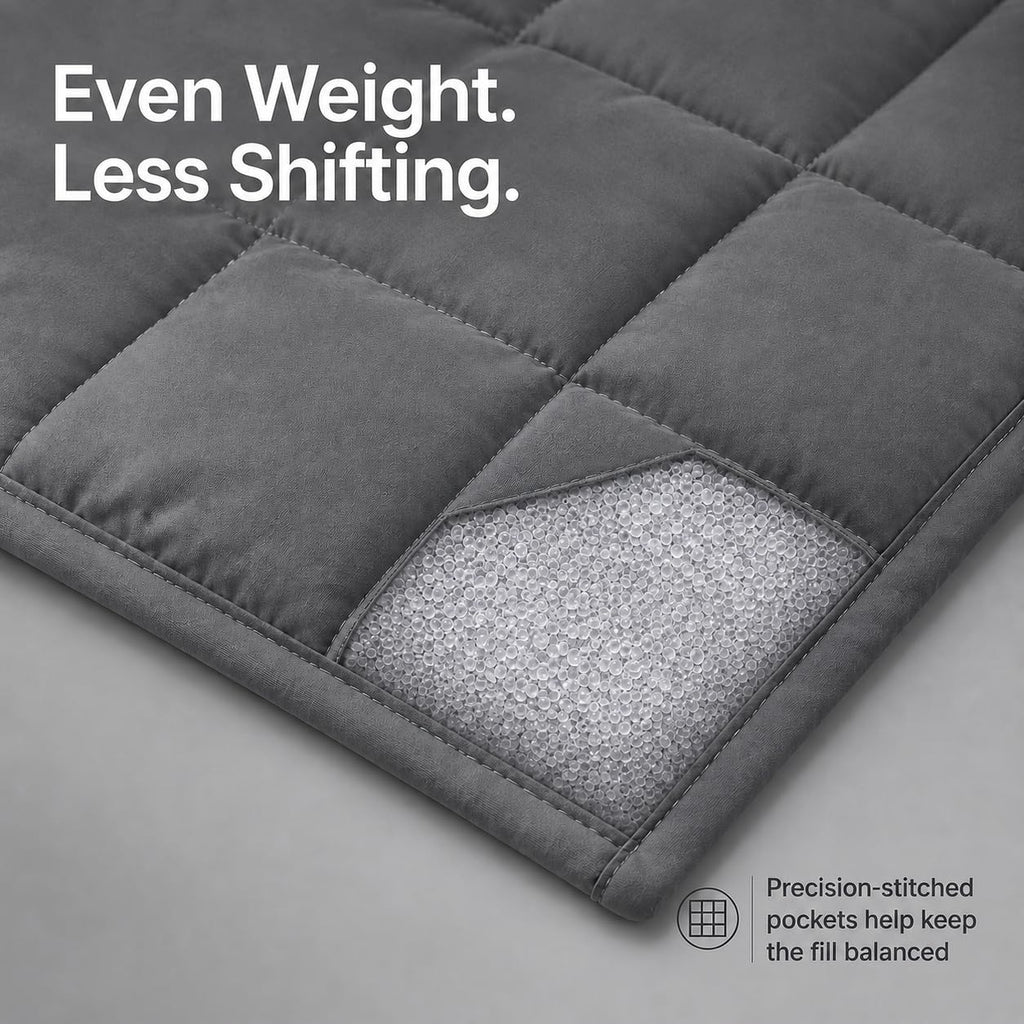 Weighted Blanket for Adults,Soft Heavy Blanket Machine Washable for Fall, Bedding &Napping with Premium Glass Beads