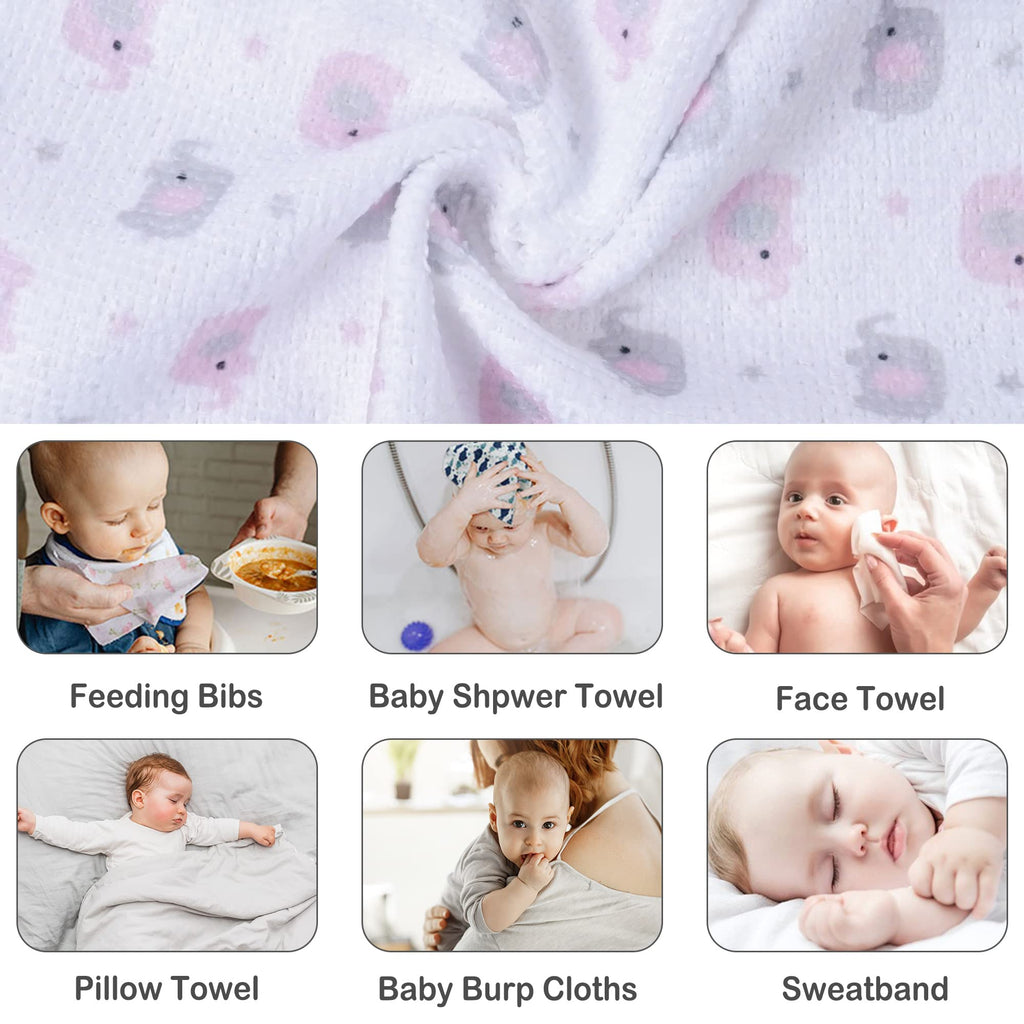 Washcloths, 24Pack Baby Towels for Newborn, Baby Girl Wash Cloths, and Infant Bath Face Washcloths Soft Absorbent