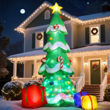 14FT Christmas Tree Inflatables Outdoor Decoration, Giant Inflatable Christmas Tree with 3 Gift Boxes, Lighted