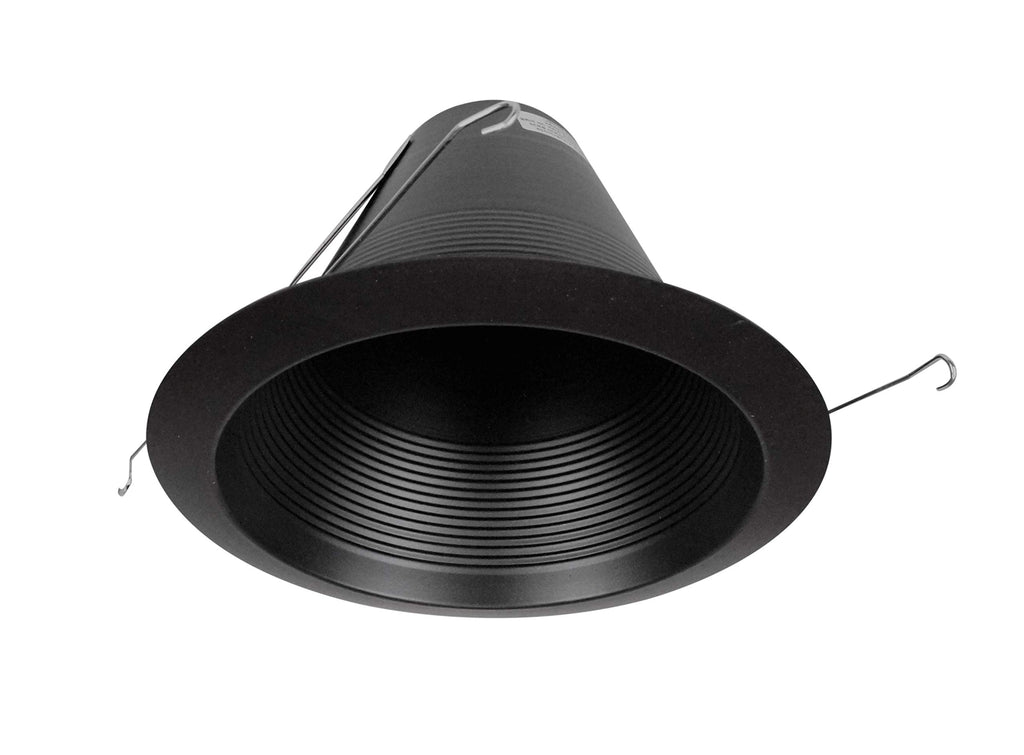 6 inch Black Airtight Recessed Cone Baffle Trim, Fits 6 inch Housings (17550ABK)