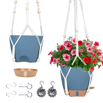 Hanging Planters for Indoor Plants 8 Inch, 2 Pack, Self Watering