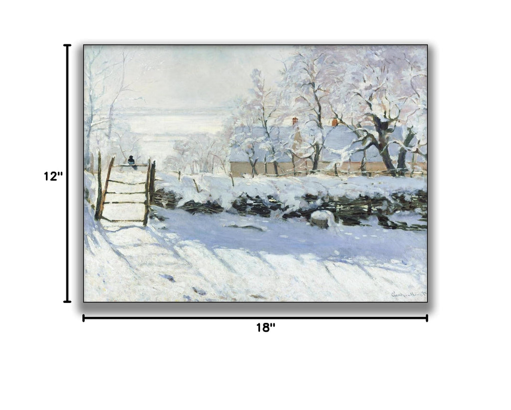Claude Monet Canvas Wall Art - The Magpie Giclee Print Poster - World Classic Art Reproductions - Famous