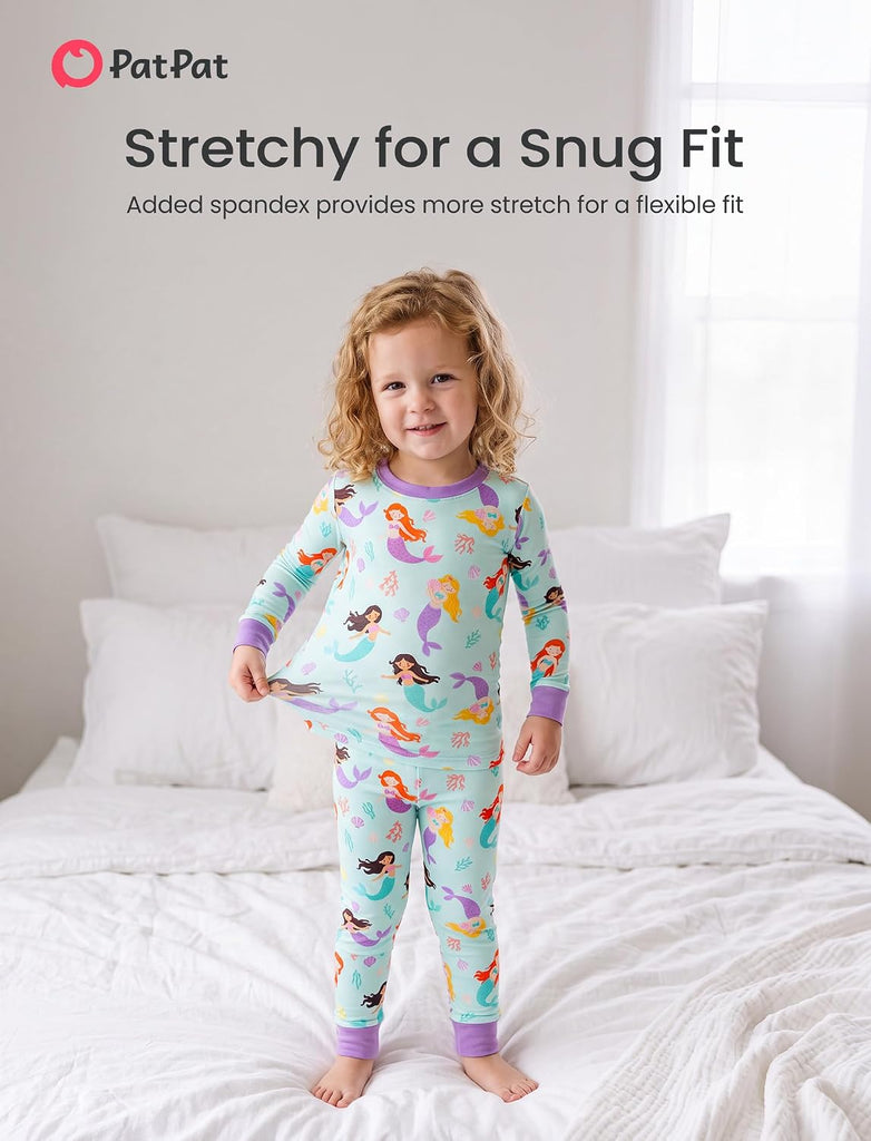 Bamboo Viscose Toddler Pajama Sets, piece PJs for Baby Girls Boys
