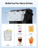 Countertop Ice Maker Machine with Handle, 26lbs in 24Hrs, 9 Ice Cubes Ready in 6 Mins, Auto-Cleaning Portable Ice