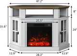 Corner Fireplace TV Stand for Television up to 55" with Storage Cabinets, Entertainment Center