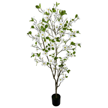 Artificial White Dogwood Flower Tree 5ft