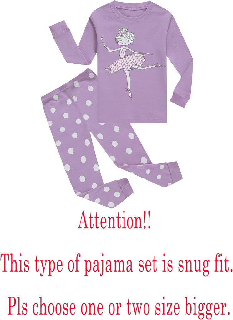 Girls Pajamas Set Kids Long Sleeve PJs Cotton Jammies