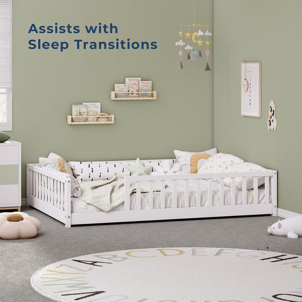 Montessori Floor Bed with Rails