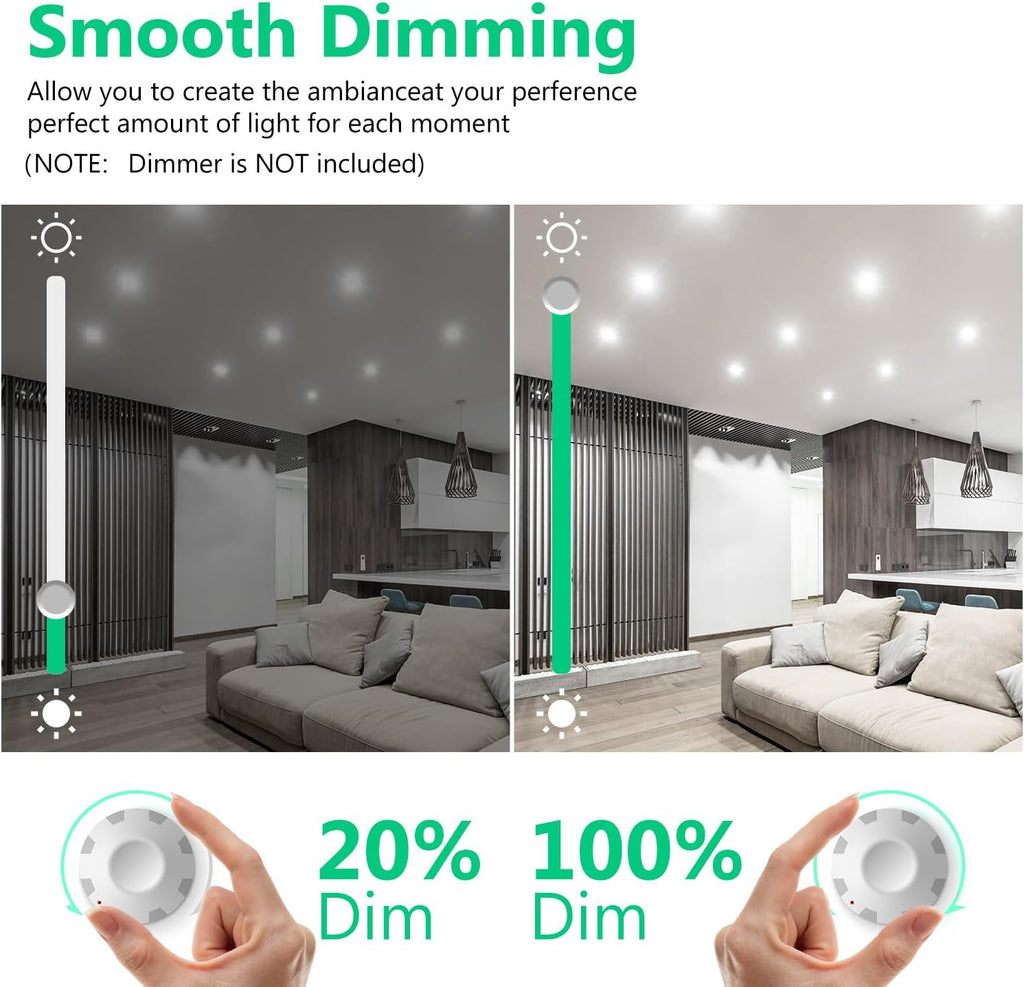 BR30 LED Light Bulbs Indoor Flood Light, 5000K Daylight White LED Bulb 65W Equivalent, Dimmable, E26 Base, 800LM