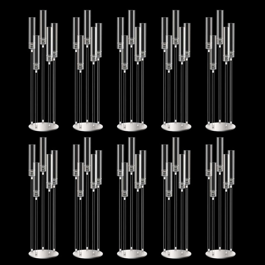 42.5inch 10pcs Acrylic Candelabra Centerpieces for Tables 5 Arms Wedding centerpieces for Decorations