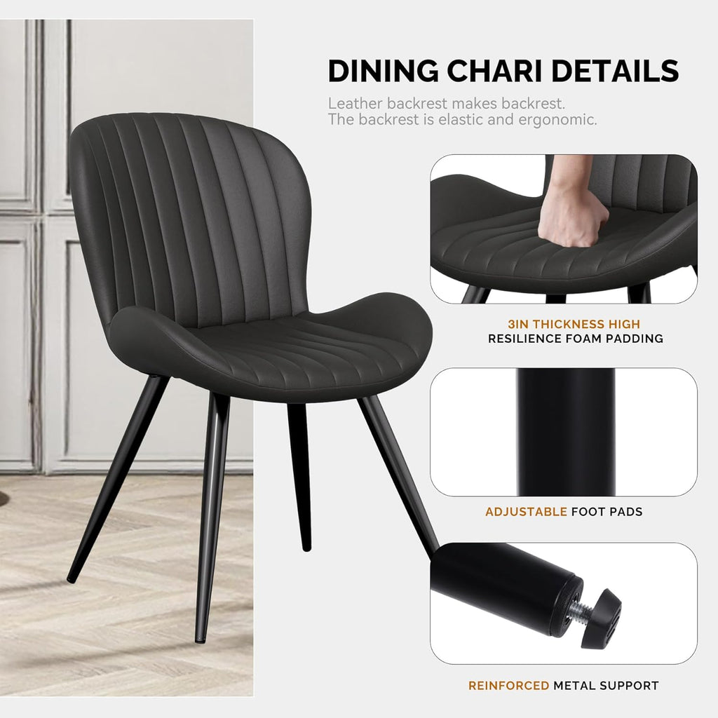 Nalupatio Dining Chairs Set of 2, Modern Dining Room Chairs Comfy Backrest Thick Upholstered Kitchen Chairs 19IN