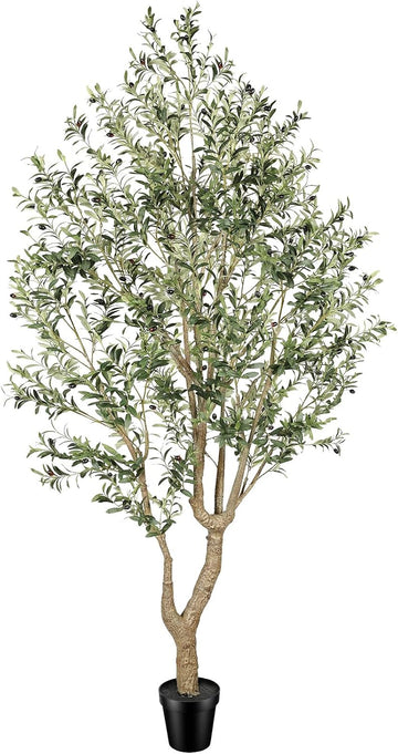 Tall Faux Olive Tree 9ft with Lifelike Leaves & Textured Branches