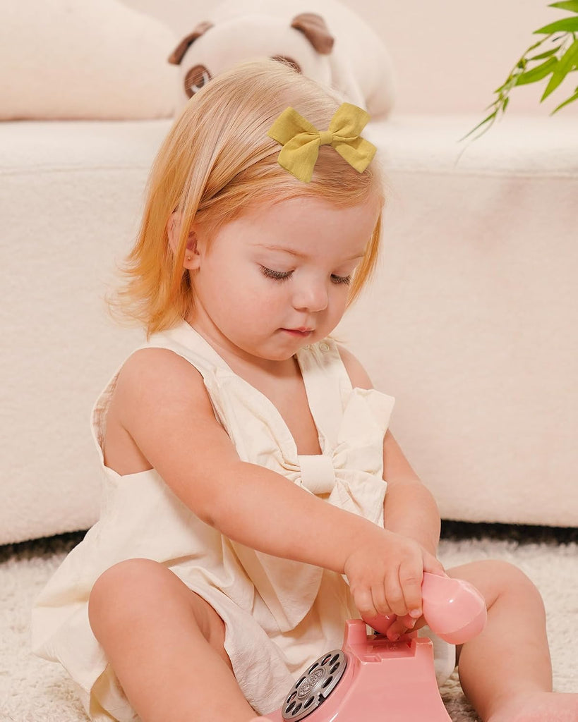 20pcs Baby Girls Nylon Hair Bows Headbands Linen Hair Bands