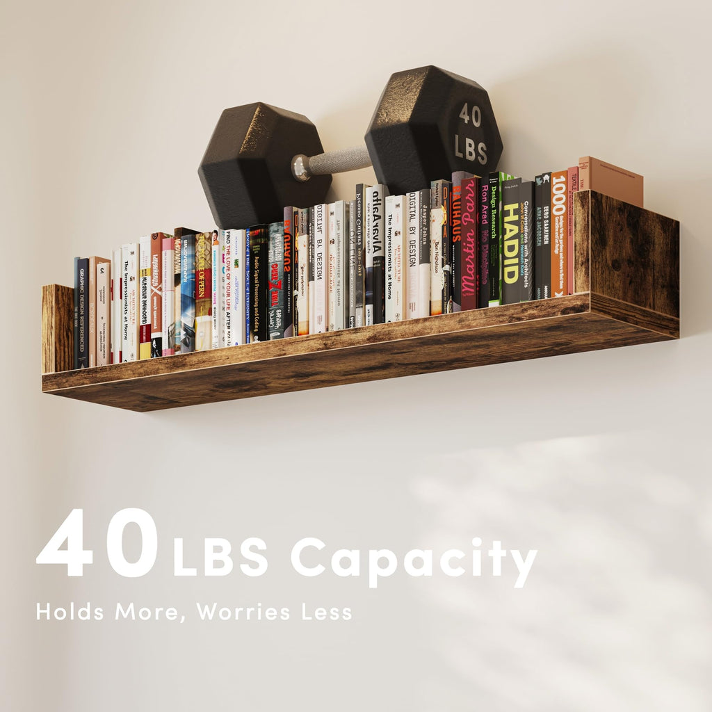 Wall Bookshelf, Set of 3, U Shaped Floating Bookshelf, Hanging Bookshelves for Wall, Wall Mounted Shelves Bedroom