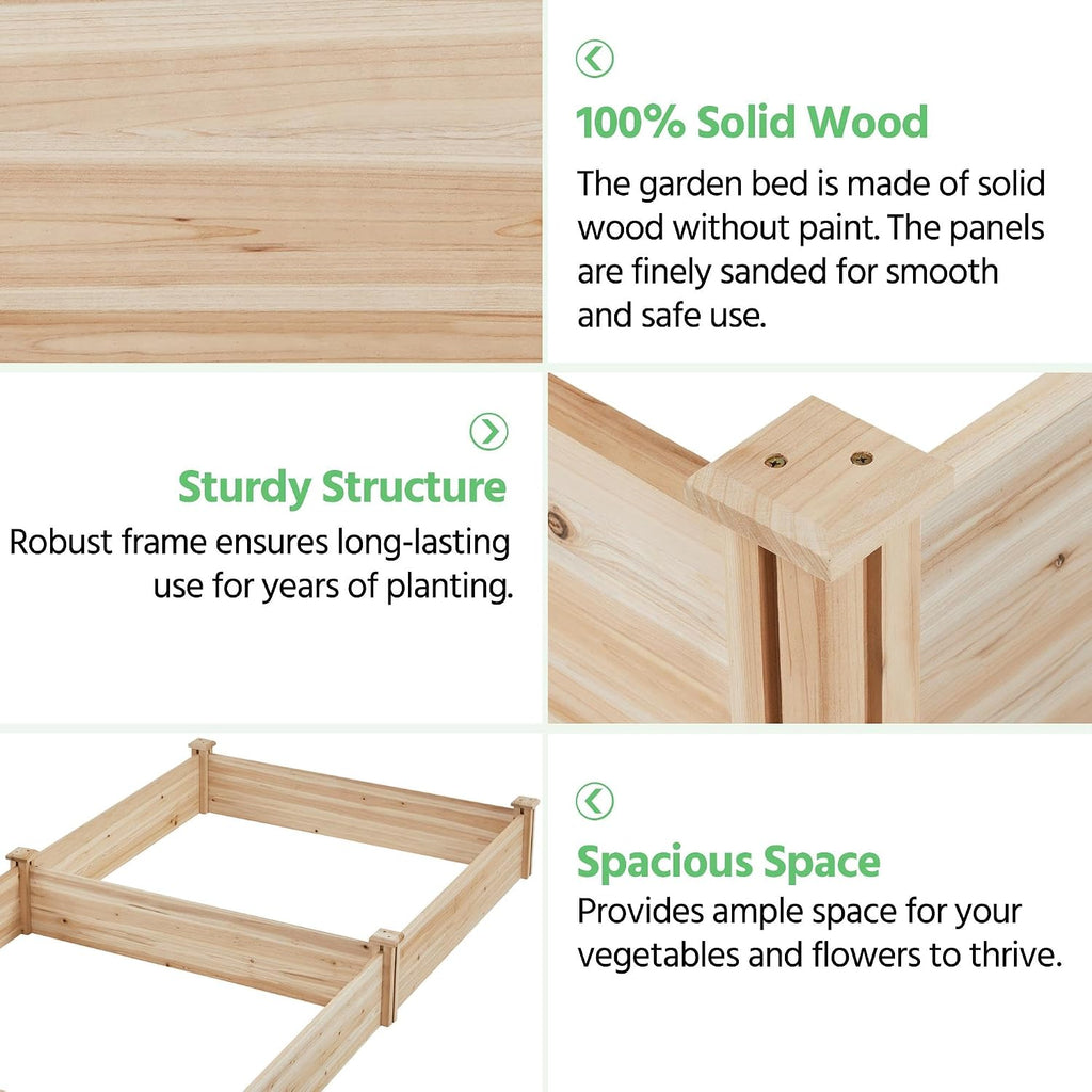 Wooden Raised Garden Bed Outdoor Planter Box, Wood | Made of fir wood, this raised planter provides simple setup