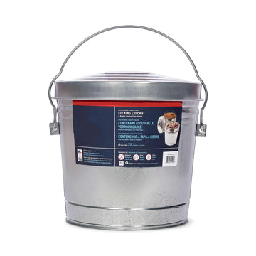 Galvanized Steel Storage Jar with Locking Lid 6 Gallon Airtight Container Pantry