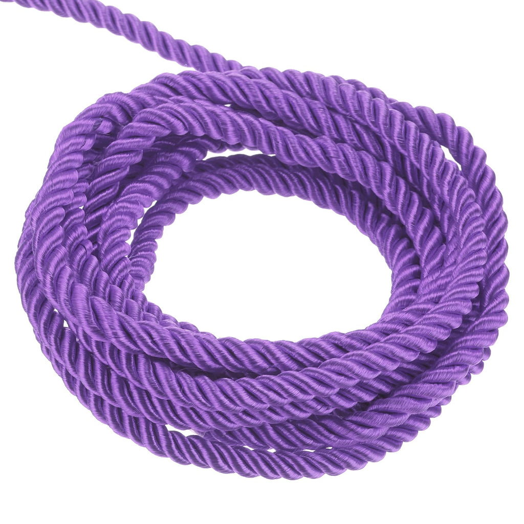 Twisted Cord Trim, 11 Yard 3mm 3-Ply Twine Braided Rope Shiny Thread String for Craft Gift Bag Curtain Christmas