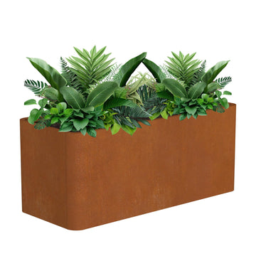 Cor-ten Steel Planters 36" L x 15" W x 15" H, Rectangular Outdoor Planters